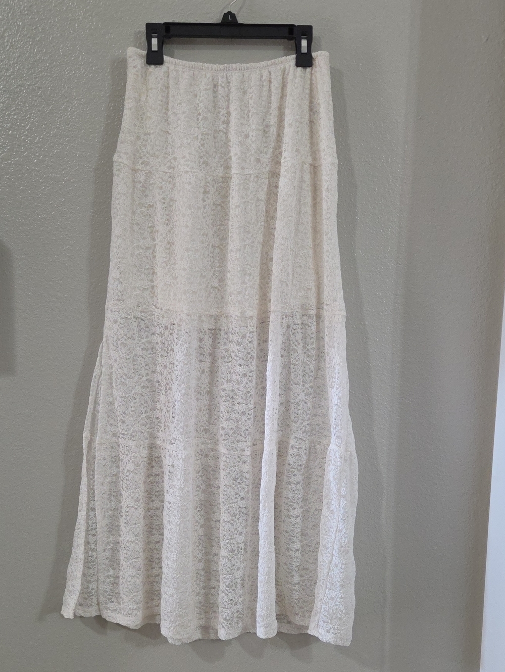 No Boundaries Cream Lace Maxi Skirt